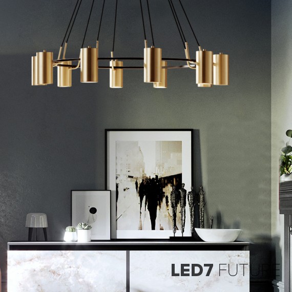 Loft Industry Modern - Brass Bank Chandelier